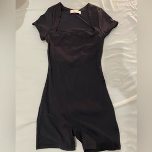 QINSEN Women's Short Sleeve Bodycon Romper